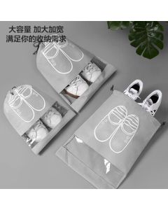 EasyTravel Water-Resistant Dustproof Shoe Bags with Drawstring and Handles, Gray + Navy, Pack of 6