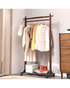Jiayi Solid Wood Coat Rack, Floor Standing Hanger for Office and Bedroom, Minimalist Large Clothing Rack