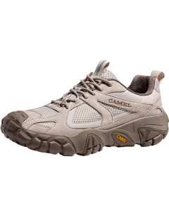 CAMEL Soft Elastic Anti-Collision Grippy Mesh Urban Casual Mountain Outdoor Hiking Shoes for Men G15A171073 Sand 40