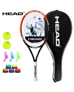 HEAD Tennis Racket Radical Elite Full Carbon Fiber Sandblasted Gray Orange Pre-Strung with Tennis Grip Dampener