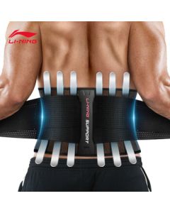 Li Ning Waist Support Belt for Sports and Fitness, Lumbar Disc Herniation, Muscle Strain, Squats, Prolonged Sitting, Running, Basketball, Summer