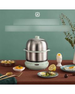 Bear YHS Egg Cooker ZDQ-B14Y5 Household Breakfast Mini Machine with Preset Timer Stainless Steel Multi-function Mini Double-layer Egg Steamer