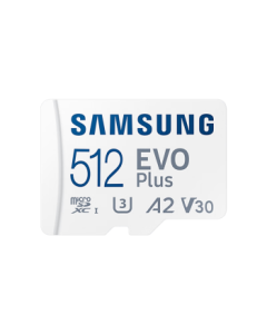 SAMSUNG 512GB TF (MicroSD) EVO White Memory Card U3 A2 V30 for Smartphones, Tablets, and Gaming Consoles – Supports 4K Video, 160MB/s Read, 120MB/s Write