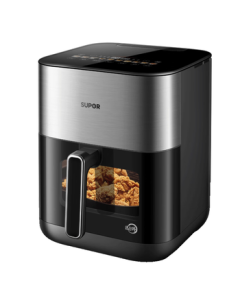 SUPOR Air Fryer No Need to Flip, Home Automatic Far Infrared Heating 6L Multi-function Visual Touch Fryer KD60YQ885