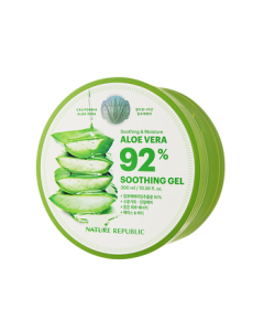 Nature Republic Aloe Vera Gel 300ml - Post-Sun Repair, Hydrating & Moisturizing Body Lotion, Face Cream, Men's Gel, Aloe Gel