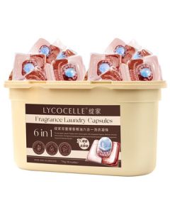 Bloom Home Luxe Dual-Scent Laundry Detergent Capsules - Red Rose & Agarwood 12.5g*60pcs 4-Chamber Concentrated Laundry Liquid