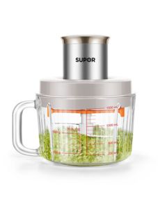 SUPOR (SUPOR) Multi-functional Ingredient Meat Grinder JRD08 - Mincer, Meat Chopper, Meat Mixer, Vegetable Cutter with 4 Stainless Steel Blades, 2L Capacity