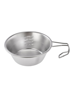 JingDong JingZao Outdoor 304 Stainless Steel Bowl with Handle, Fruit Bowl, Camping Tableware with Hanging Feature and Storage Bag, Snow Pull Bowl *4