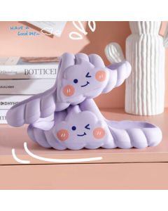 IQGD Women's Slippers - Ultra-Soft Outdoor and Indoor Slides with Thick Cushioned Sole, Ice Cream Style - Bright Purple, Size 38-39