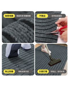 Jushiyi Seven-Stripe Non-Slip Mat, Thickened Wear-Resistant Striped Rug, Anti-Slip Oil-Resistant Water-Absorbent Dirt-Proof Entry Elevator Floor Mat, Seven-Stripe Grey 80*120cm