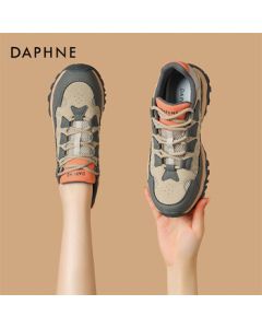 DAPHNE Women's Dad Shoes Cross Strap Sports Running Shoes 4024101136 Gray Blue 38