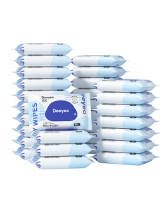 Deyou Wet Wipes Small Pack 10 Sheets*30 Packs Baby Hand & Mouth Wipes Portable Wet Wipes Individually Wrapped Essential for National Day/Travel