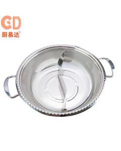 CD Chuyida Stainless Steel Thickened Dual Flavor Hot Pot, Household Shabu Pot, Hot Pot Basin Cookware, 40cm