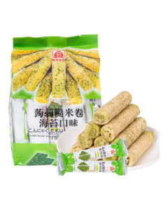 Beitian China Taiwan Konjac Brown Rice Roll Grain Energy Bar Children's Snack Puffed Food Seaweed Flavor 160g × 1 Bag