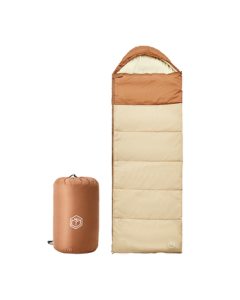 JINGDONG JIZAO Envelope Sleeping Bag - Outdoor Camping, Moisture-Proof, Soft & Snug, Constant Temperature, Thickened Warmth for Winter, Light Sand Color, 1.0kg