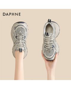 Daphne Dad Shoes Women's Spring New Thick-Sole Height-Increasing Casual Sneakers 4025101116 Grey-Blue 38