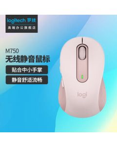 Logitech Universal Wireless Bluetooth Mouse, Silent Mouse, Ambidextrous Mouse, Pink, with Logi Bolt USB Receiver M750