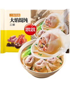 Synear Large Filled Wonton Three Delicacies 500g 40pcs Breakfast Food Frozen Wonton Dumplings Fresh Quick Meal