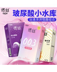 Noxi Hyaluronic Acid Condoms 003 Tender Thin Pleasure Combo 20pcs Ultra Thin Condoms with Dotted Texture and Fruity Scent for Men