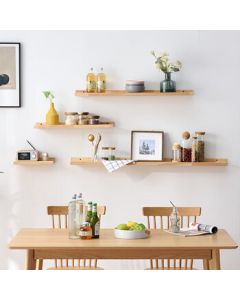 Aibiju Solid Wood Wall Shelf TV Background Wall Decor Set-Top Box Shelf 60*15cm