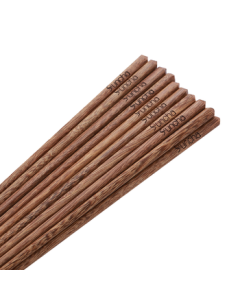 Suncha Chopsticks Natural Household Solid Wood Wax-Free and Lacquer-Free Wenge Wood Carved Chopsticks Set (10 Pairs)