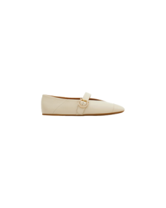 Ferragamo Women's White Ballet Flats 0782564_1C _ 65 Gift for Girlfriend