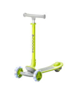 Cool Kids Scooter Q1 Folding Glow Wheel Gravity Steering Ride-On Toy for Ages 3-10, Coolride Green