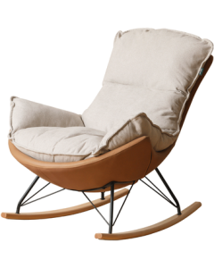 Yuanmu Fabric Snail Chair Nordic Sofa Chair Modern Minimalist Living Room Rocking Chair Lazy Leisure Chair Antique Bronze (Jing Warehouse Edition)