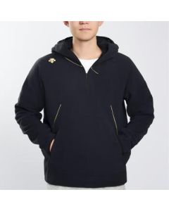 DESCENTE [Japanese Version] Baseball Half-Zip Hooded Sweatshirt Long Sleeve DBX-2360 Black (Restocked) L