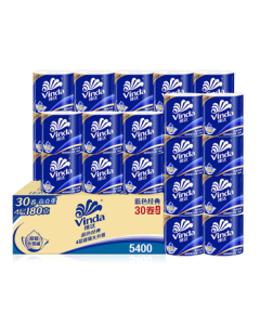 Vinda Classic Blue Core Toilet Paper, 4-Ply 180g*30 Rolls, Thickened, Tissue Paper, Whole Pack