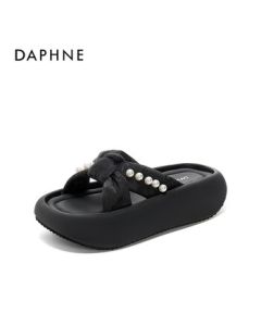 Daphne Platform Sandals New Summer Women's Slides Versatile Sandals 4025303423 Black 37