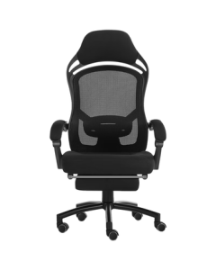 ZHONGWEI Ergonomic Office Chair Computer Desk Chair with Headrest and Footrest - Black Frame with Sponge Cushion