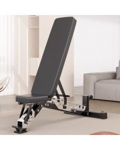 Yanbo Adjustable Dumbbell Bench Multi-functional Sit-up Board Fly Bird Fitness Chair Barbell Press Bench (Silver Black) YB-505