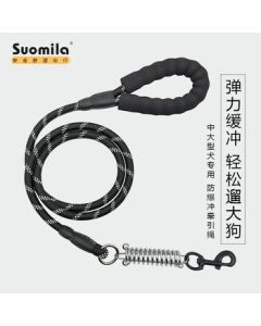 Suomila Dog Leash with Shock Absorption, Anti-Pull Elastic Reflective Retractable Spring Lead for Medium to Large Dogs - Golden Retriever, German Shepherd, Border Collie
