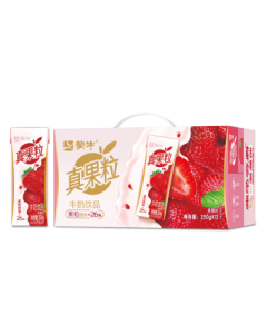 Mengniu Real Fruit Grain Strawberry Flavored Milk Drink 250g*12 Boxes Little Yellow Duck IP Mid-Autumn Festival Gift Box New/Old Packaging