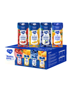 Mengniu Chunzhen Mixed Fruit Flavored Yogurt 200g*24 Boxes - Family Pack for Greasy Meal Relief, Mid-Autumn Festival Gift Box