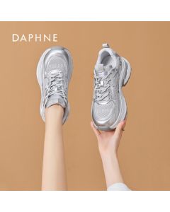 Daphne (DAPHNE) Women's Dad Shoes Casual Running Sneakers - Silver Purple, Size 35