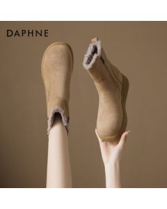 Daphne Platform Winter Boots for Women 2025 New Style Fleece-Lined Northeast Fur Shoes Outdoor Bread Shoes Snow Boots Camel Size 38