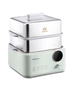 DAEWOO Electric Steamer Multi-functional Pot, 12L Large Capacity Double Layer DYZL-12L35 in Morandi Green