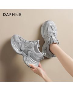 Daphne Platform Chunky Sneakers for Women, Spring New Arrival Versatile Mesh Casual Sports Shoes 4025101093 Silver 38