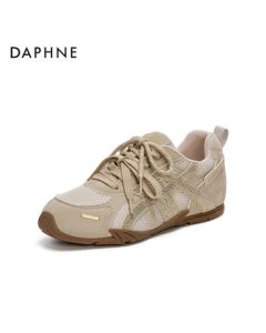 DAPHNE Retro German Training Shoes for Women, Versatile Breathable Platform Sneakers for Women 4025404196, Champagne, Size 38