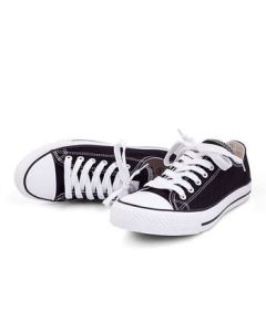 Warrior Classic Low-Top Canvas Shoes for Men and Women, Spring/Autumn Casual Sneakers, Running Couples Sports Shoes 391 Black Size 38