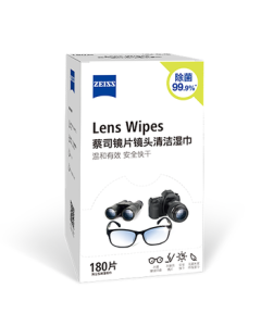 ZEISS Lens Cleaning Wipes for Glasses, Camera Lenses - Disposable Optical Cleaning Cloth, 180 Count