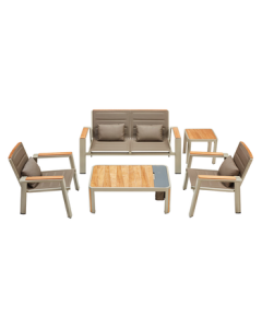 HIGOLD Geneva Outdoor Patio Dining Set Villa Open-Air Furniture Table Imported Teak 2m Table with Six Chairs