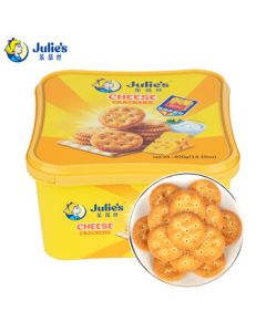Julie's Malaysia Imported Extra Crispy Cheese Crackers - Savory Snack for Breakfast 400g/Box