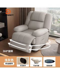 DSRAWMYT Multi-functional First-Class Capsule Sofa, Cat-Scratch Fabric Electric Massage Swivel Living Room Single Recliner