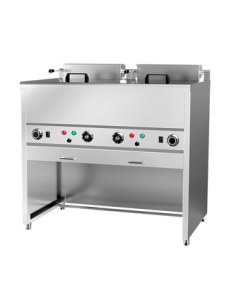 Lecon (lecon) Commercial Electric Deep Fryer for Snacks, Fried Chicken, Fries, Dough Sticks, and Skewers, Double Tank Vertical Fryer (Dual Head Model) LC-DK-TBL23S2