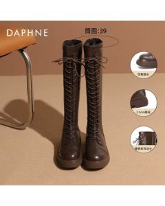 DAPHNE Women's Boots, Long Boots, Equestrian Boots, Platform Martin Boots, Autumn/Winter Boots, Brown, Size 39