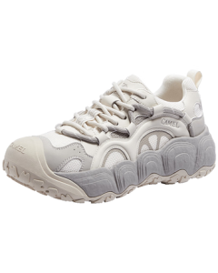 CAMEL (CAMEL) [Same Style as Dilraba] Lemon Cute & Ugly Shoes Women's Casual Sneakers L25A202062 Beige/Grey 38