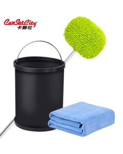 CarSetCity Chenille Car Wash Mop Telescopic Aluminum Handle Car Cleaning Brush Car Washing Tool Set of 3